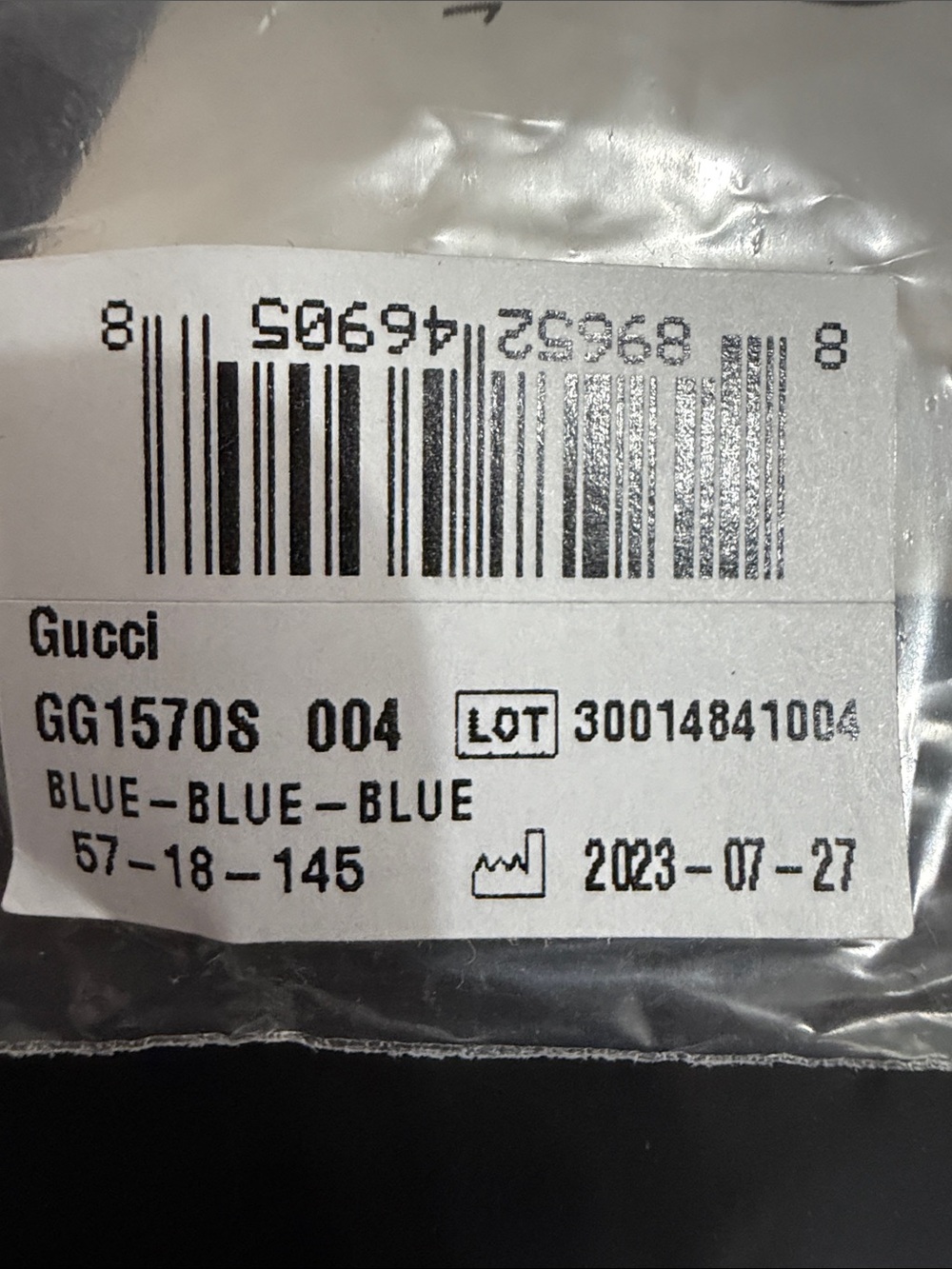 Gucci Unisex Bright Blue Frame Sunglasses with Amber Mirrored Lenses AUTHENTIC - Picture 2 of 13